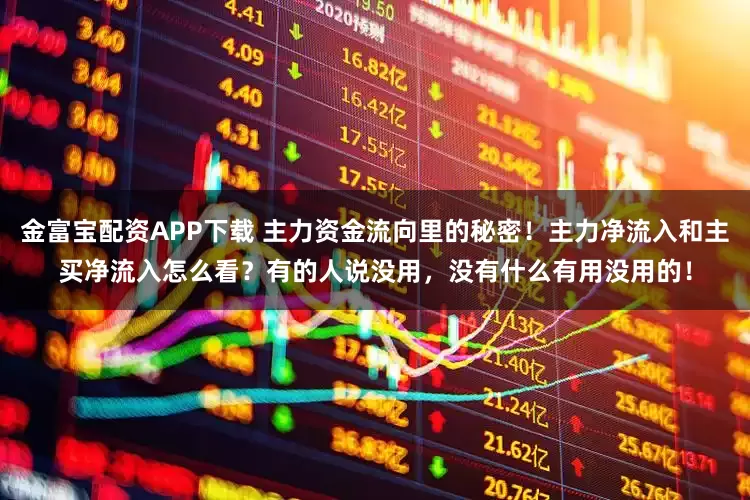 金富宝配资APP下载 主力资金流向里的秘密！主力净流入和主买净流入怎么看？有的人说没用，没有什么有用没用的！